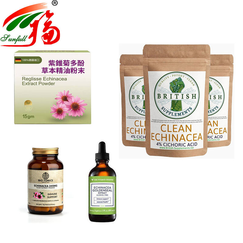 Factory Direct Echinacea Extract 4% Polyphenols 1-4% Cichoric Acid Immune Boosting Herbal Plant Extract